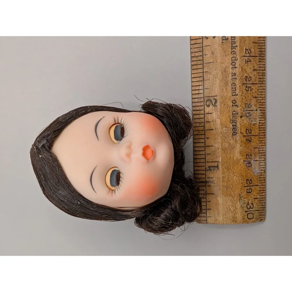Vintage Madame Alexander  Doll head parts replacement black hair.